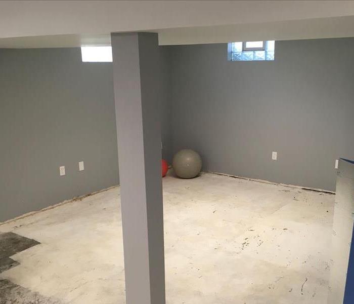 freshly drywalled and painted basement